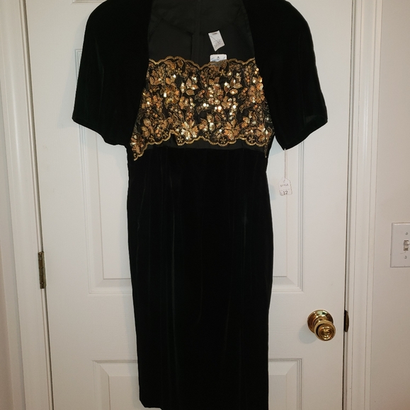 Spiegel Dresses & Skirts - Vintage Velvet & Sequin Formal Dress - 80s, 90s, Glamorous, Classic
